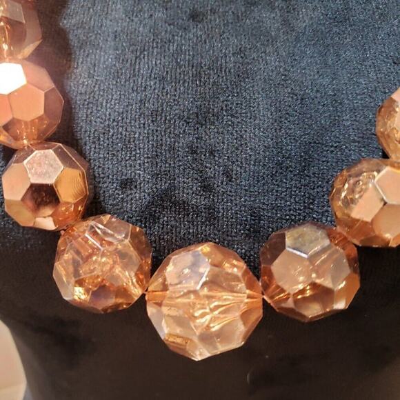 Mixit Womens Fashion Brown Crystel Beaded Long Rondelle Necklace Lobster Clasp - Picture 3 of 7